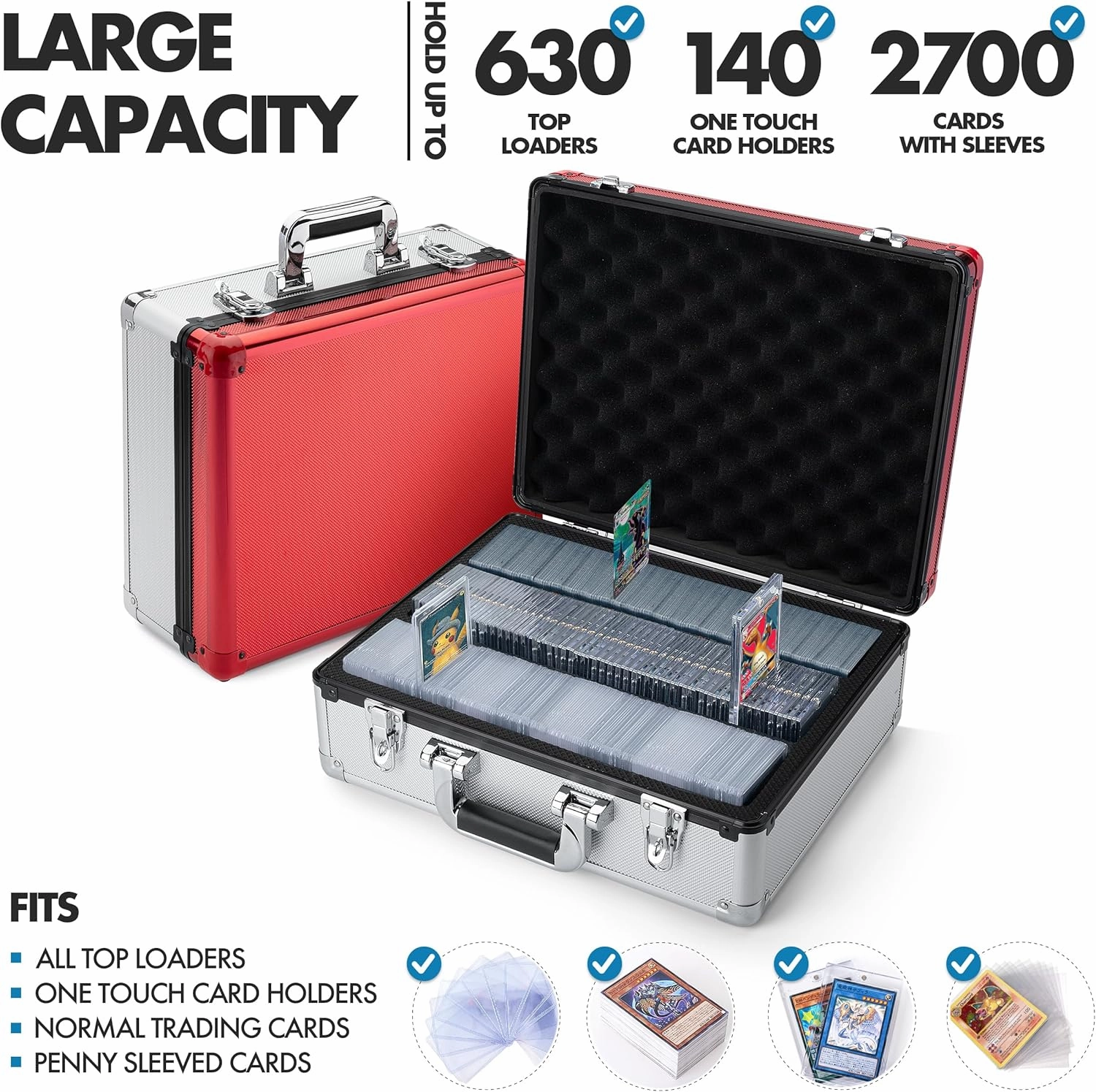FunGuys Toploader Storage Box, Sports Card Storage Case, Top Loader Card Storage, Top Loader Storage Boxes, Trading Card Case Holds 600  Card, One Touch Card Holder