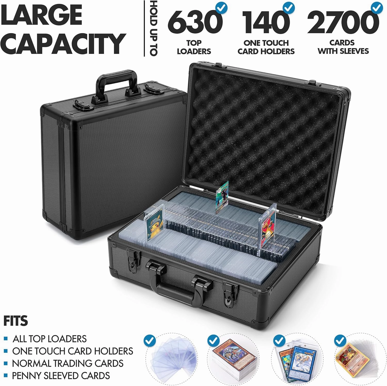 FunGuys Toploader Storage Box, Sports Card Storage Case, Top Loader Card Storage, Top Loader Storage Boxes, Trading Card Case Holds 600  Card, One Touch Card Holder