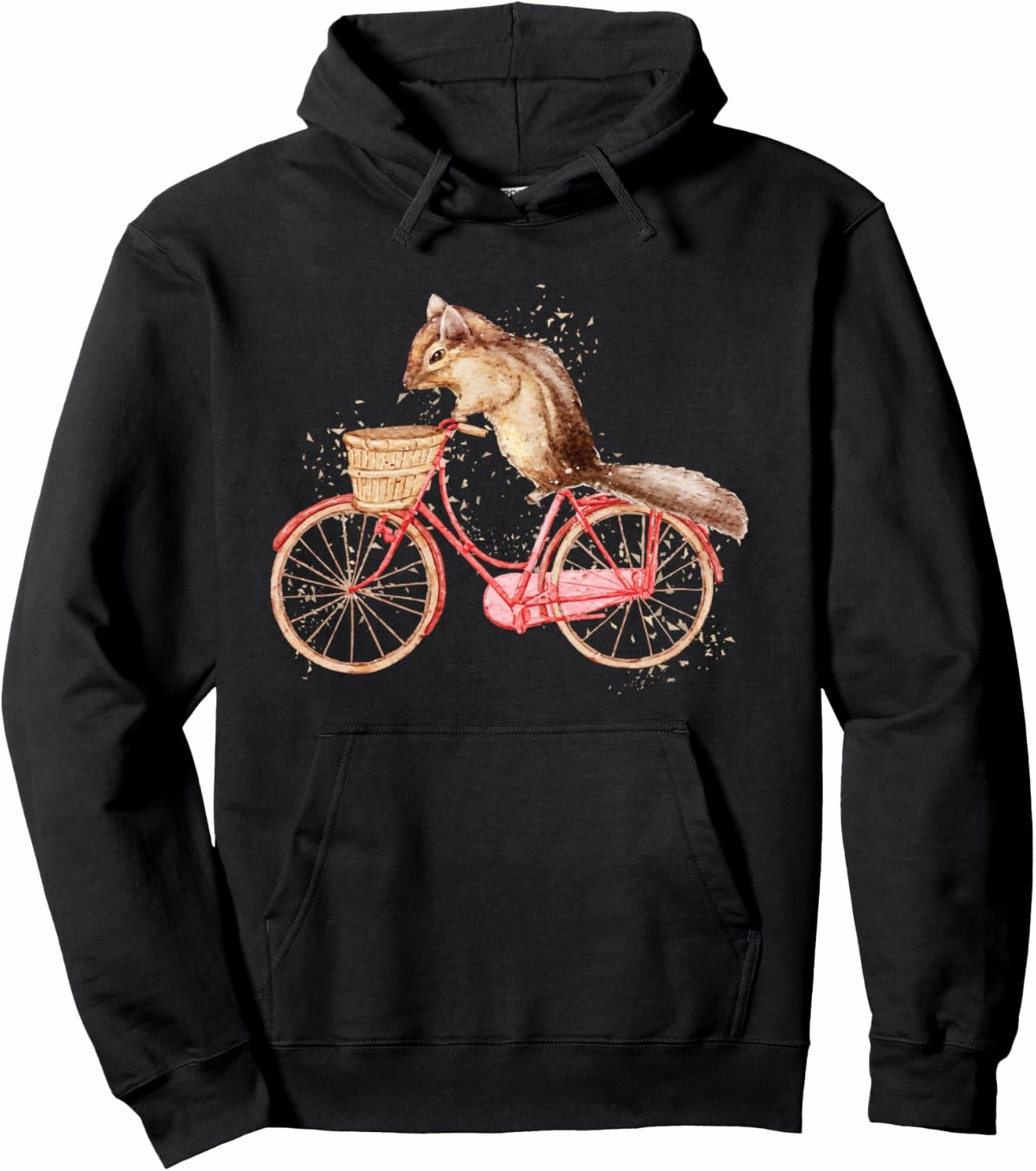 Funny Bicycle Cyclist Forest Animal Gift Biking Squirrel Pullover Hoodie