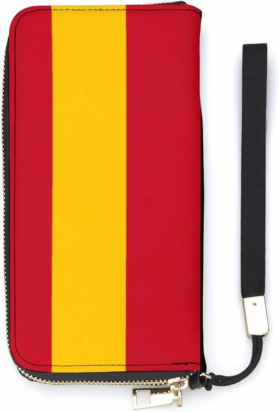 FunnyStar Spanish Flag Travel Wallet Leather Wristlet Purse Portable Case For Boarding Pass ID Money Tickets With Zipper