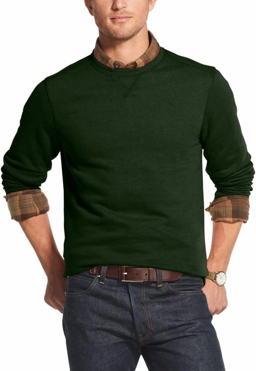 G.H. Bass & Co. Men's Mountain Long Sleeve Sueded Fleece Crewneck