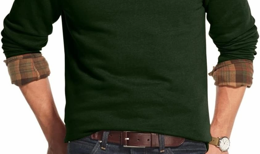 G.H. Bass & Co. Men's Mountain Long Sleeve Sueded Fleece Crewneck