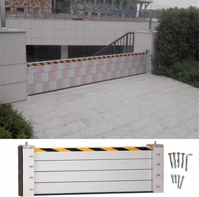Garage/Home/Doors Metal Flood Control Barrier 3/4/5/6/7/8/9/10/11/12/13/14/15/16ft Aluminum Flood Protection Barriers Shield Interior/External Mounting Upright Reusable Removable Water(H 2.6ft