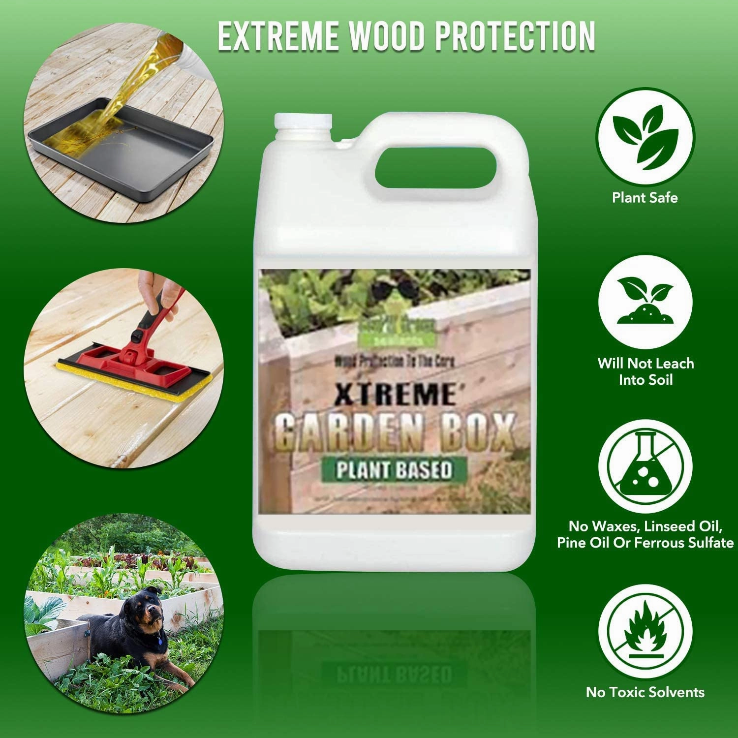 Garden Box Sealer | FDA Food Contact Safe Plant-Based Wood Sealant for Raised Bed, Planter & Pet House. Protects All Wood Types from Water & Weather Damage |