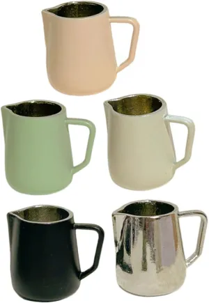 Garneck 1set Miniature Coffee Cup Models Adorable Milk Frothing Pitchers for Dollhouses Realistic Mini Coffee Cups Safe House Accessories Almond and Natural Colors 5pcs