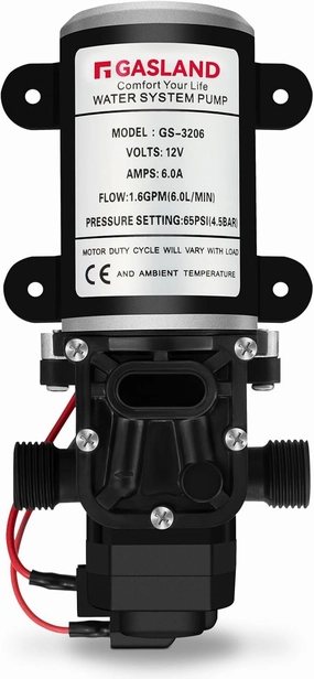 GASLAND Water Pressure Pump, 12V DC 1.6 GPM 65 PSI Diaphragm Water Pump for RV Caravan Marine Fishing Boat Lawn