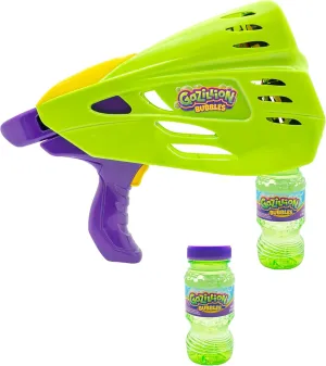 Gazillion Bubbles Double Bubble Blaster - Rechargeable - 2-in-1 Bubble Wand & Machine - Endless Bubbles - LED Light Show - Includes 2 Bottles of Bubble Solution