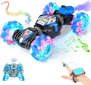 Gesture Sensing RC Stunt Car - Remote Control Car Toys with Light, Music & Spray 2.4GHz Hand Controlled Toys Gifts for 8-12 Boys Kids
