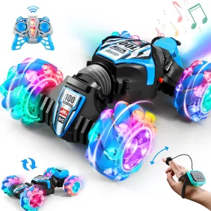 Gesture Sensing RC Stunt Car with Light & Music   Tail Spray - RC Car Toys for 6-12 yr Boys Girls, Drift Hand Controlled Remote Control Twist Cars Offroad 360° Rotation for Birthday Gifts