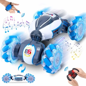 Gesture Sensing RC Stunt Car, Toys for Boys Girls 6-12 Year Old 4WD Remote Control Car 360° Rotate Transform Off-Road Drift RC Toy with Lights Music, 2.4Ghz Hand Control Birthday Xmas Gifts