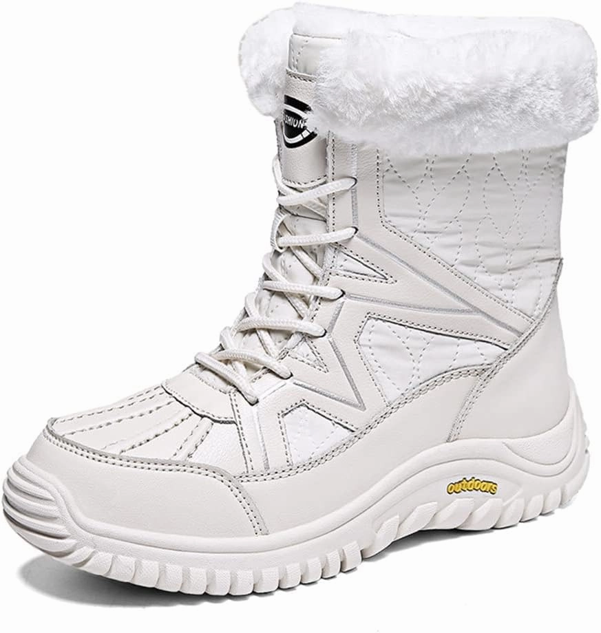 GEXECEUSS Womens Comfortable Snow Boots for Walking: Anti-Slip Mid-Calf Winter Boots - Durable Faux Fur Lined Booties for Women