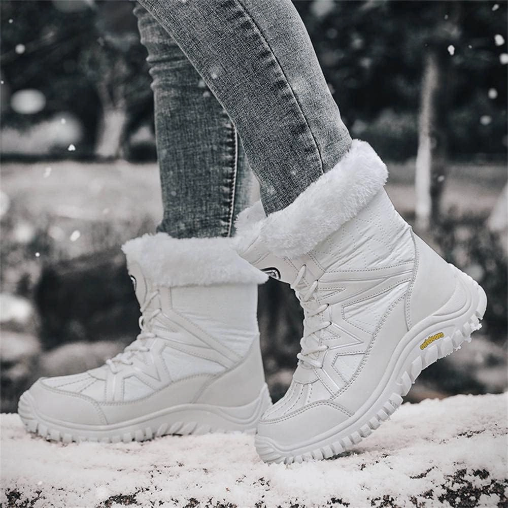 GEXECEUSS Womens Comfortable Snow Boots for Walking: Anti-Slip Mid-Calf Winter Boots - Durable Faux Fur Lined Booties for Women