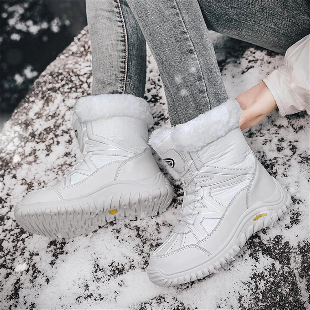 GEXECEUSS Womens Comfortable Snow Boots for Walking: Anti-Slip Mid-Calf Winter Boots - Durable Faux Fur Lined Booties for Women