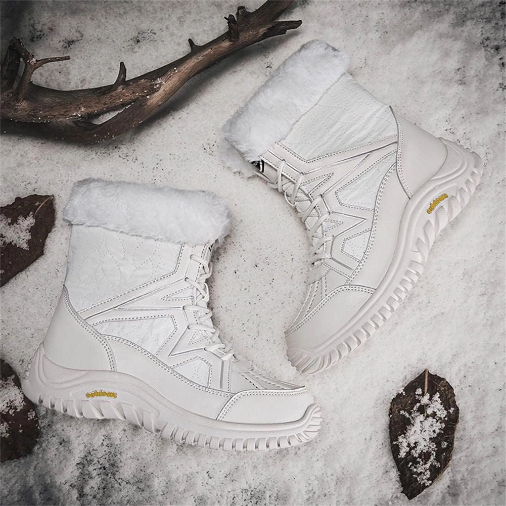 GEXECEUSS Womens Comfortable Snow Boots for Walking: Anti-Slip Mid-Calf Winter Boots - Durable Faux Fur Lined Booties for Women
