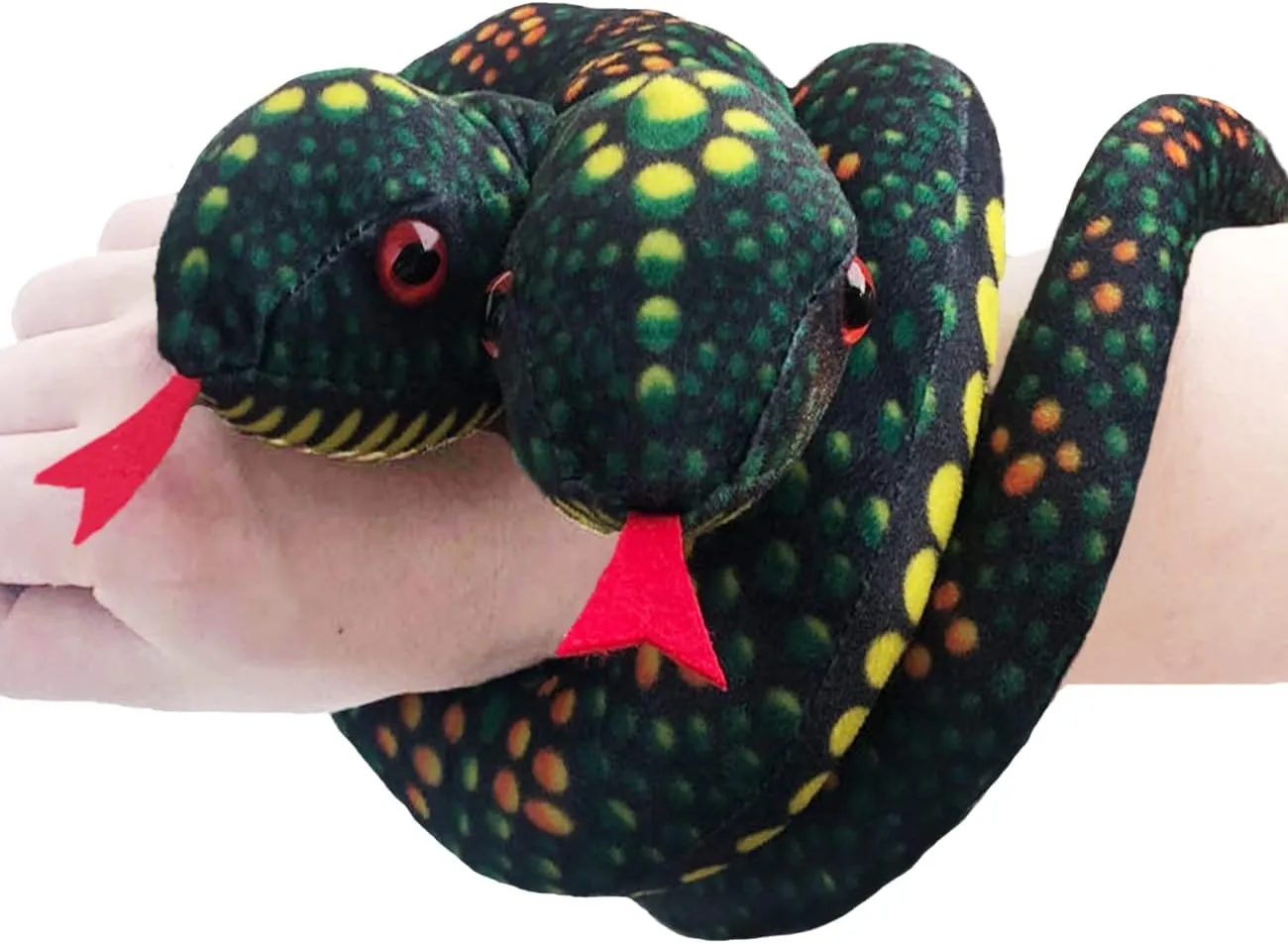 Giant Boa Constrictor Large Stuffed Animal Snake Plush Realistic Toy 45 Inch Lifelike Gifts for Kids Birthday Party Prank Props Gifts for Kids (Double Head)