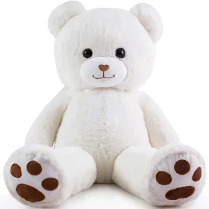 Giant Stuffed Animal White Large Teddy Bear Plush Toy for Girlfriend Women Kids for Valentines Birthday