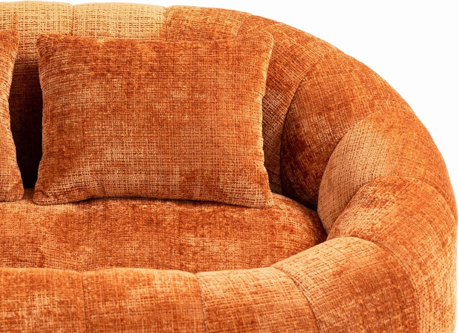 Giant Bean Bag Chair Couch, 59''W Oversized Bean Bag Sofa with Foam Filler, Lazy Loveseat Chair with 2 Pillows, Beanbag Lounger for Living Room, Game Room (Orange)