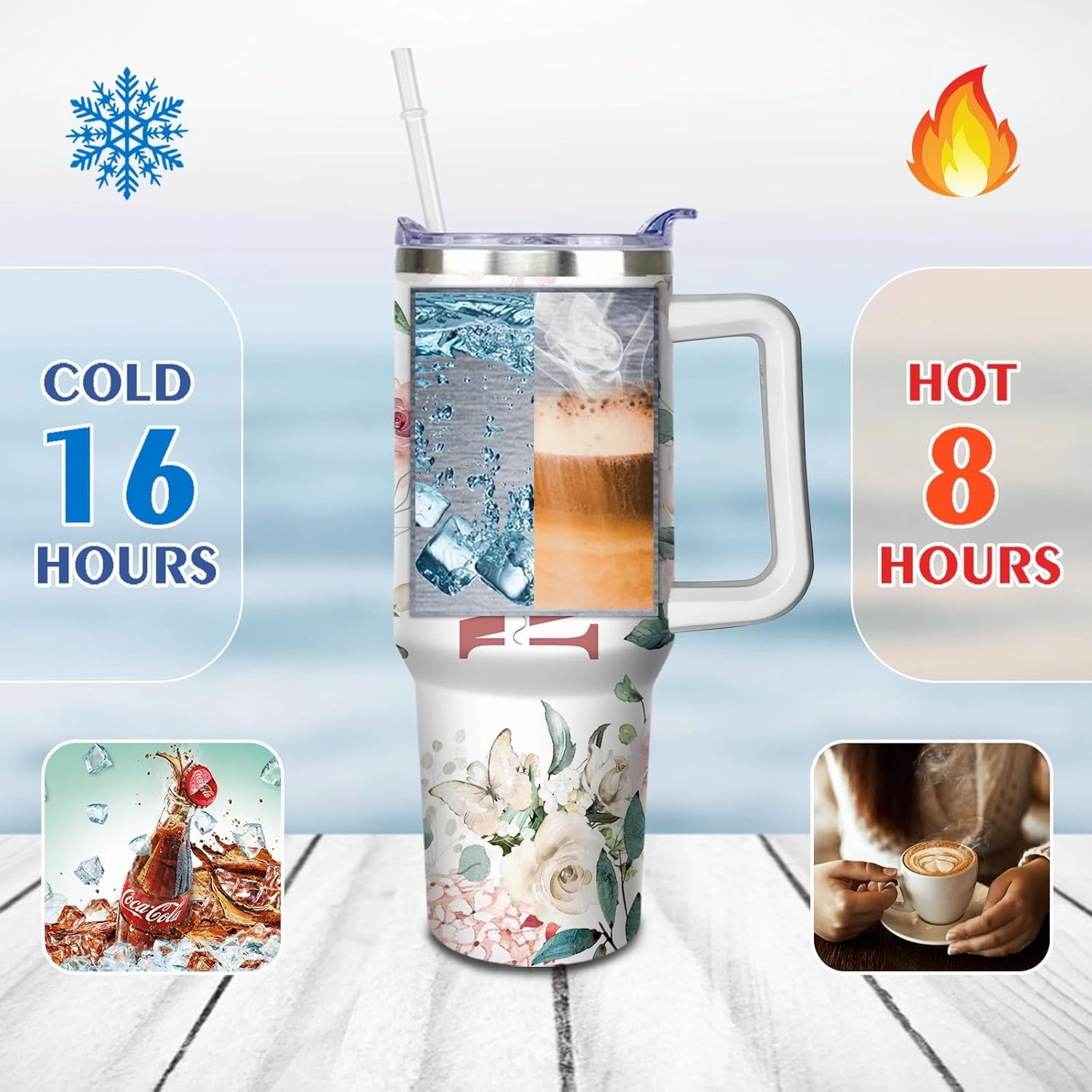 Gifts for Mimi Grandmother Gift from Grandson Granddaughter on Birthday Mothers Day&Christmas 30 oz Tumblers with Handle and Straw Stainless Steel Insulated Travel Coffee Cup Mug