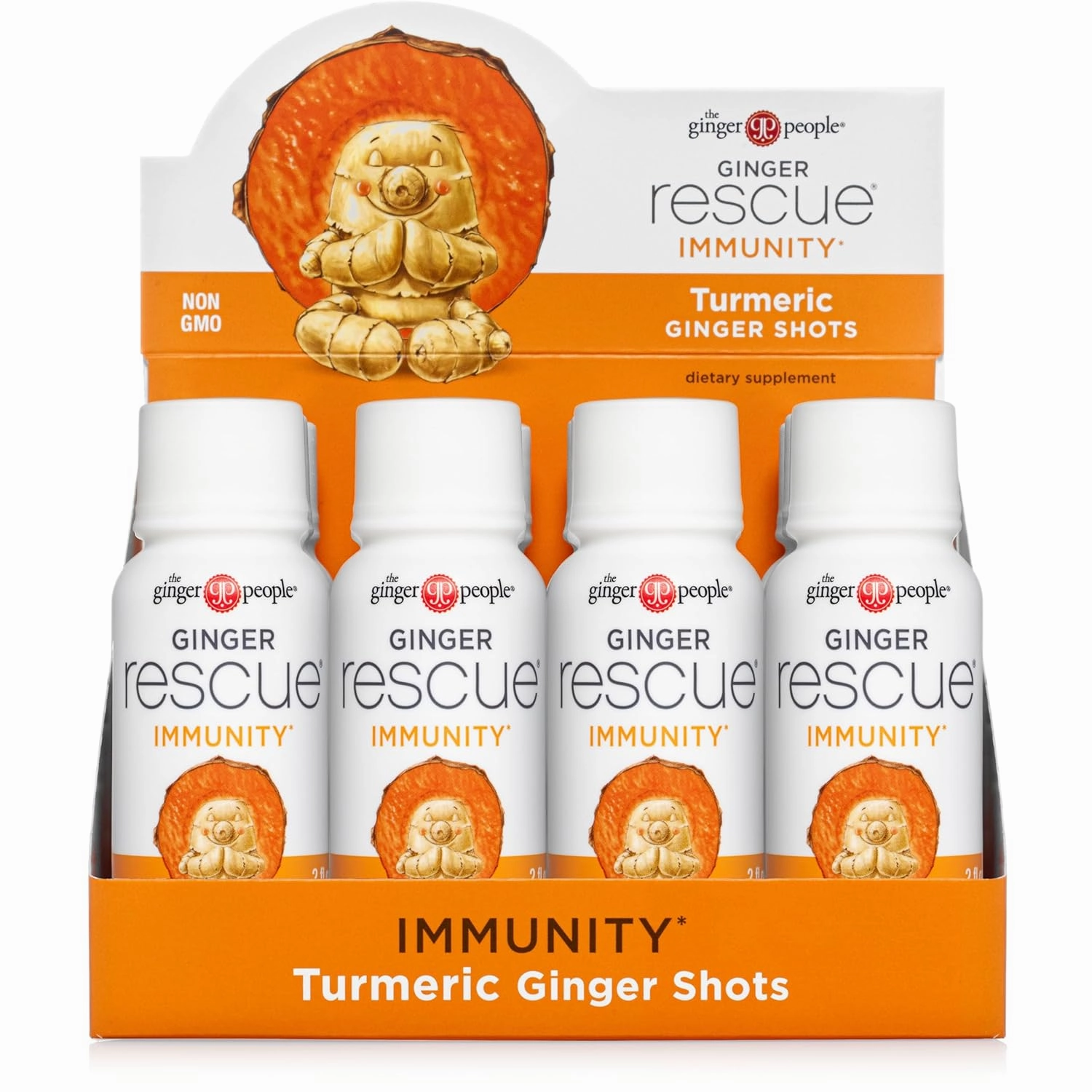 Ginger Rescue, Turmeric Shots by The Ginger People – Immunity Boosting, Caffeine Free Energy, Digestive Heath, Turmeric, 2 Fl Oz (Pack of 12)