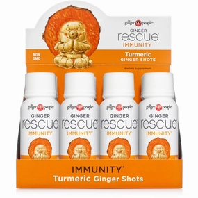 Ginger Rescue, Turmeric Shots by The Ginger People – Immunity Boosting, Caffeine Free Energy, Digestive Heath, Turmeric, 2 Fl Oz (Pack of 12)
