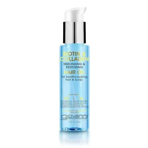 GIOVANNI Biotin & Collagen Hair Oil - Rebonding & Restoring, Vegan, Cruelty-Free, Infused with Natural Botanical Ingredients, Salon-Quality, For Healthy-Looking Hair & Scalp - 1.9 Oz