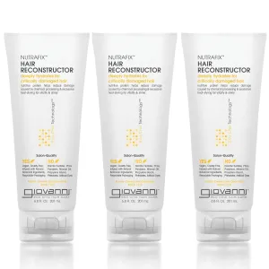 GIOVANNI Nutrafix Hair Reconstructor - Moisturizing Repair for Damaged Hair, Infused with Natural Botanical Ingredients, Encourages Thickness & Volume, Color Safe, Salon Quality - 6.8 oz (3 Pack)