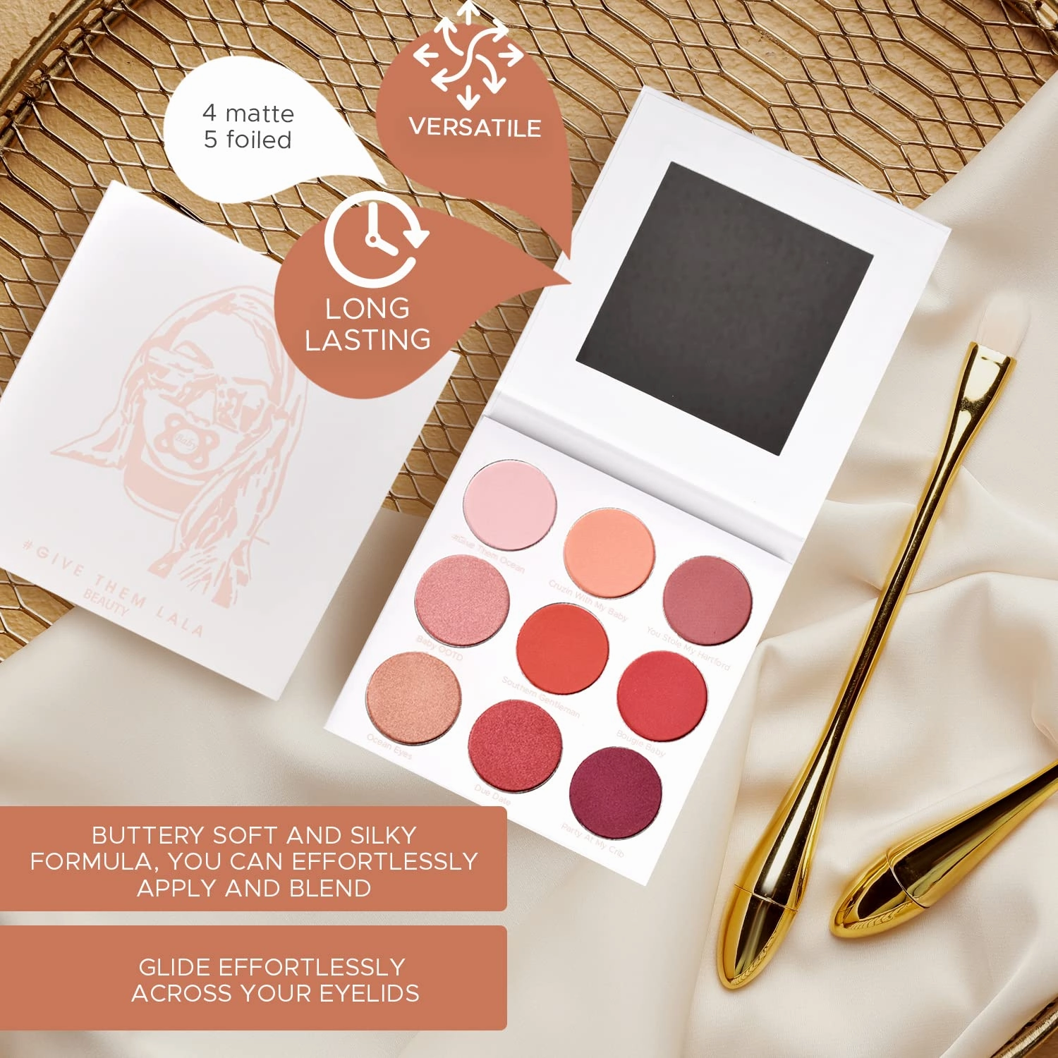 GIVE THEM LALA Beauty Eyeshadow Palette | Highly Pigmented Long Lasting Blendable Natural Eye Shadow Make Up Colors | Cruelty Free Beauty Products By Lala Kent (The Baby Palette)