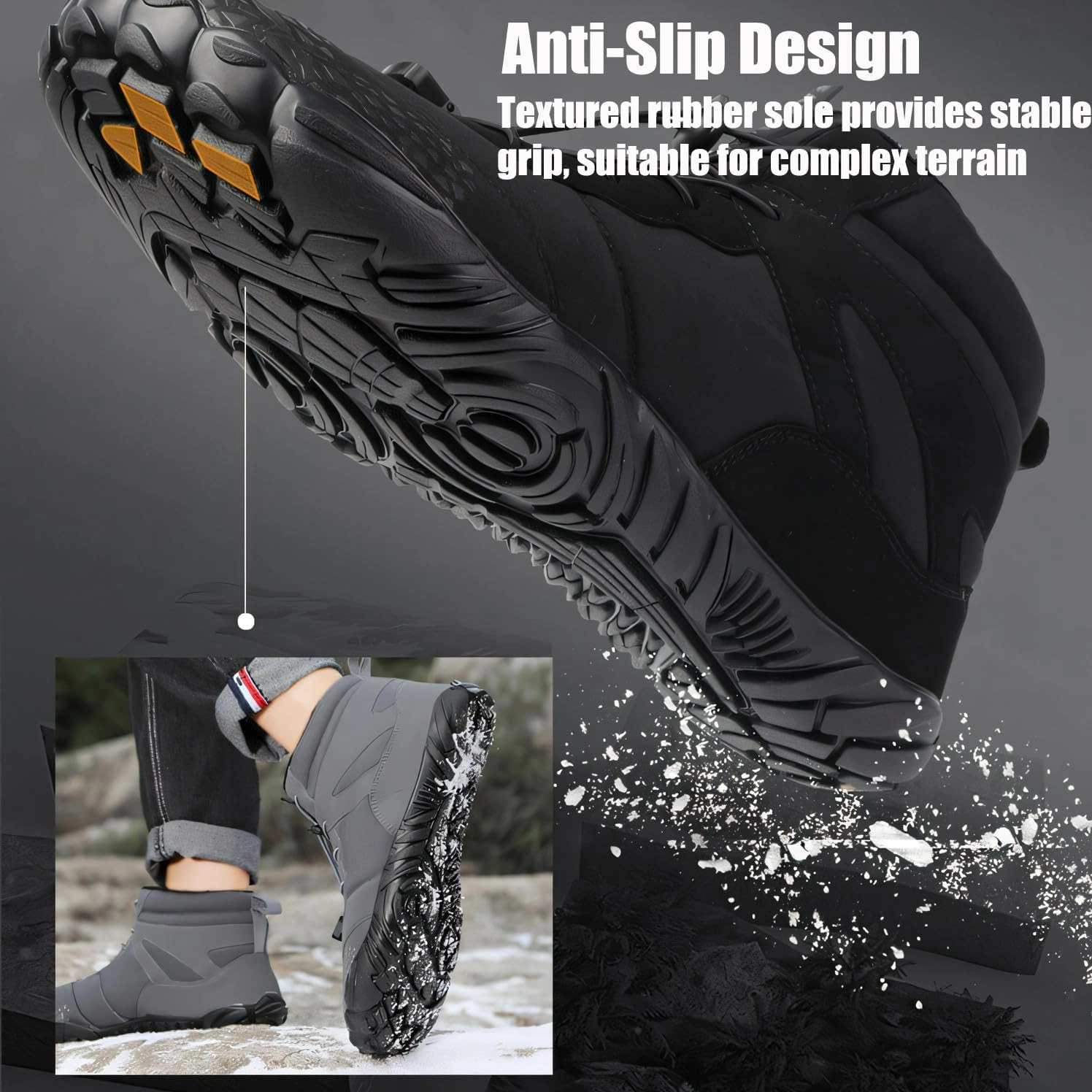 Glacia Barefoot Shoes Women Men, 2025 New Winter Warm Comfortable Non-Slip Barefoot Boots