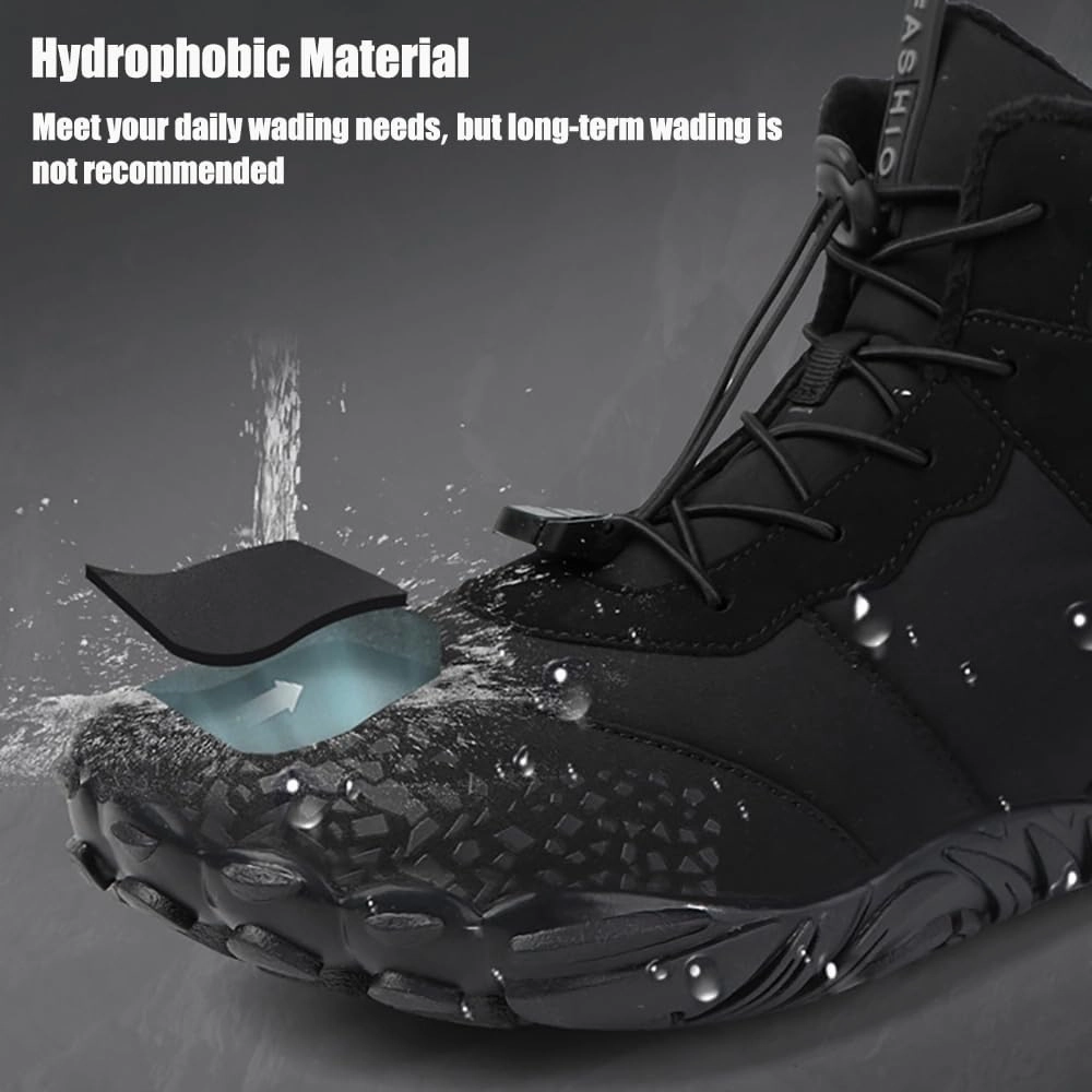 Glacia Barefoot Shoes Women Men, 2025 New Winter Warm Comfortable Non-Slip Barefoot Boots