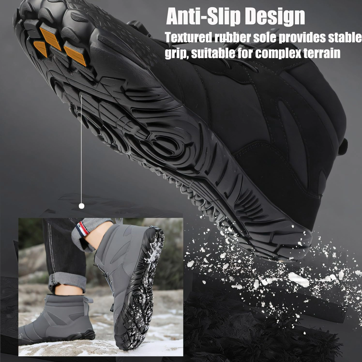 Glacia Barefoot Shoes Women Men, 2025 New Winter Warm Comfortable Non-Slip Barefoot Boots