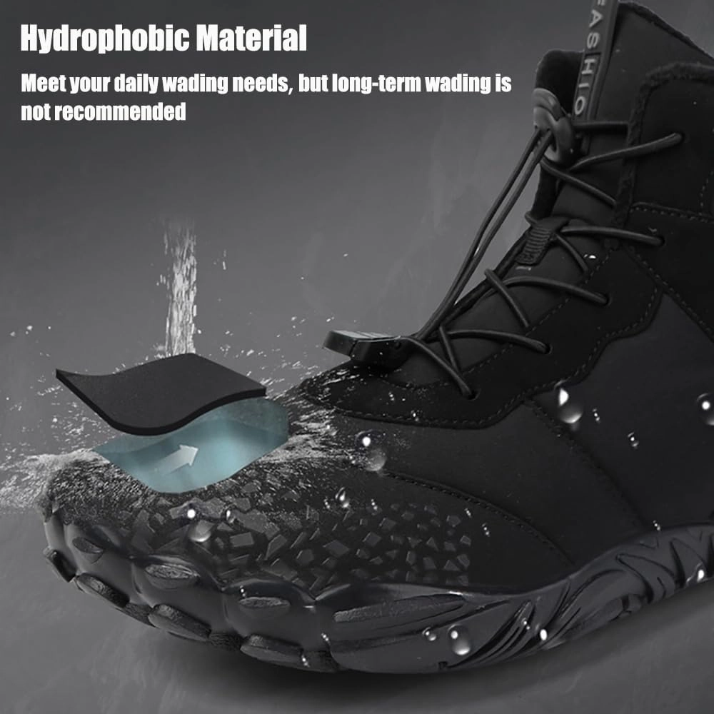 Glacia Barefoot Shoes Women Men, 2025 New Winter Warm Comfortable Non-Slip Barefoot Boots