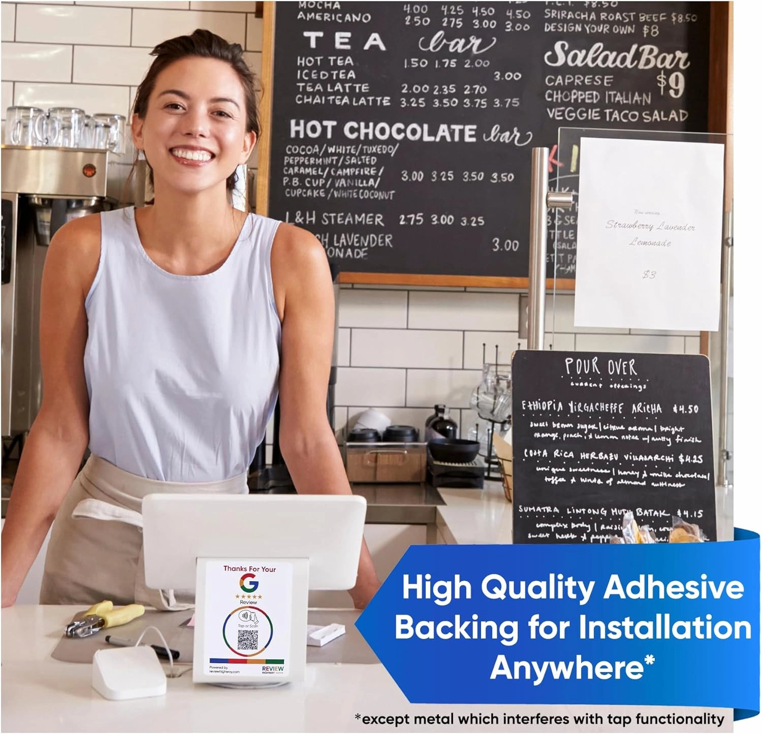 Google Review Sticker (5 Stickers) - NFC Tap & Smart QR Code for Instant Reviews - Works on All Phones - Reusable Zappy Speed & Pop - Boost Business Reviews by Review Highway - North America Made
