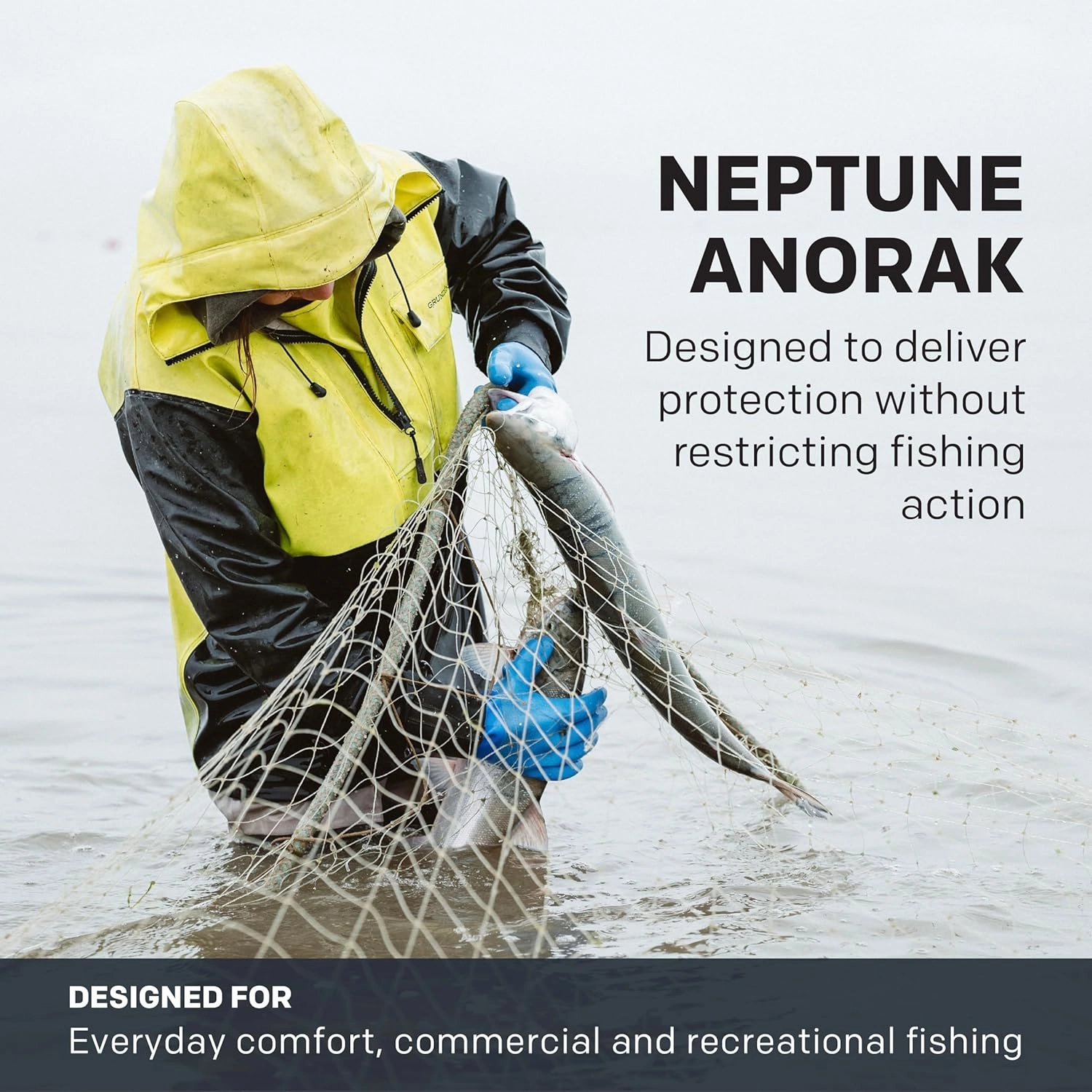 Grundens Men’s Neptune Commercial Fishing Pullover Anorak | Waterproof, Adjustable