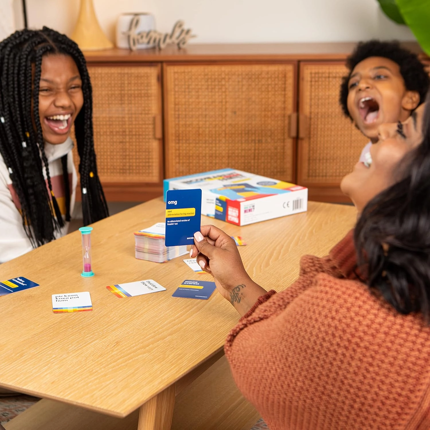Guess The Gibberish Card Game for Families by Relatable, From The Creators of Incohereant, Fun Kids Games for Kids 12 , Game Night With Friends, Includes 400 Cards, Instructions, and 1 Sand Timer