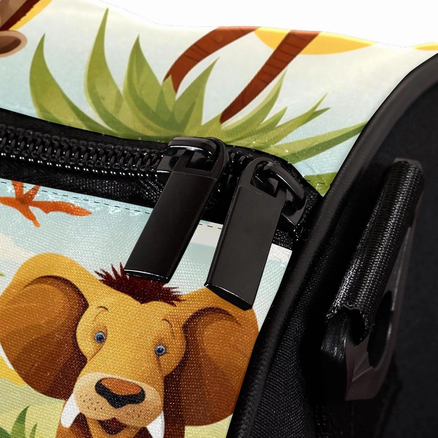 Gym Bag for Women,Small Gym Bag for Men,Zoo Cartoon Forest Animals,Overnight Bag