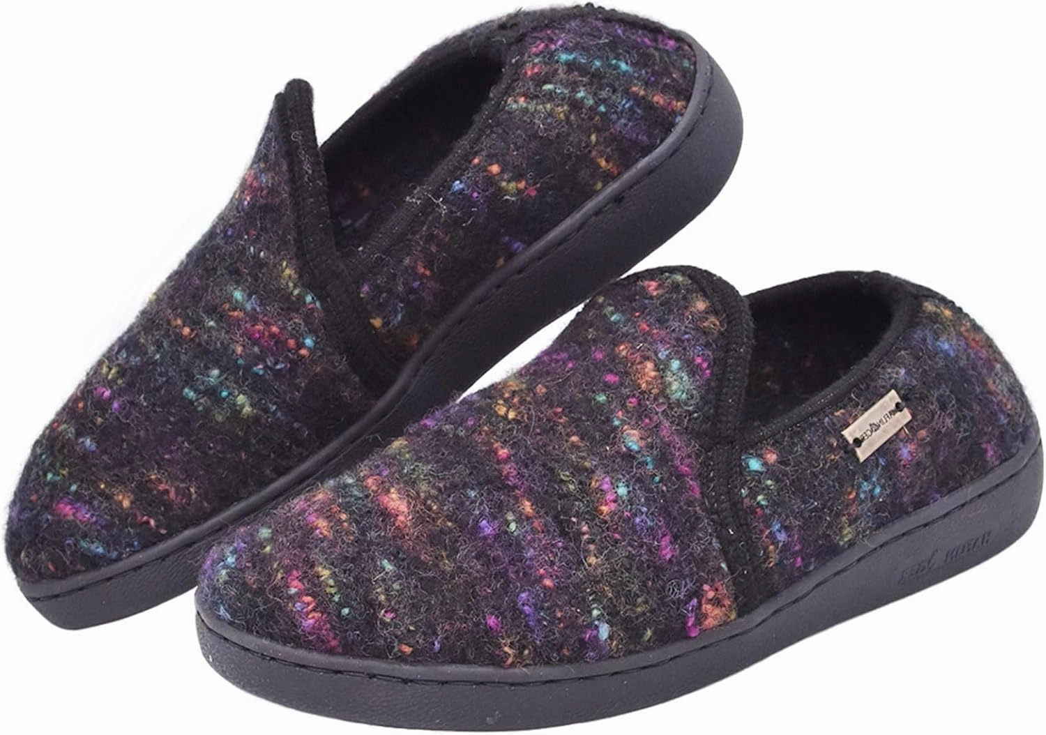 HAFLINGER Unisex Atb II Warm Wool Breathable Moisture-Wicking Closed-Back House Slippers with Slip-Resistant Rubber Outsole