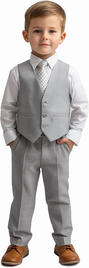 Haggar Boys' 4-Piece Vest, Dress Shirt & Tie Set