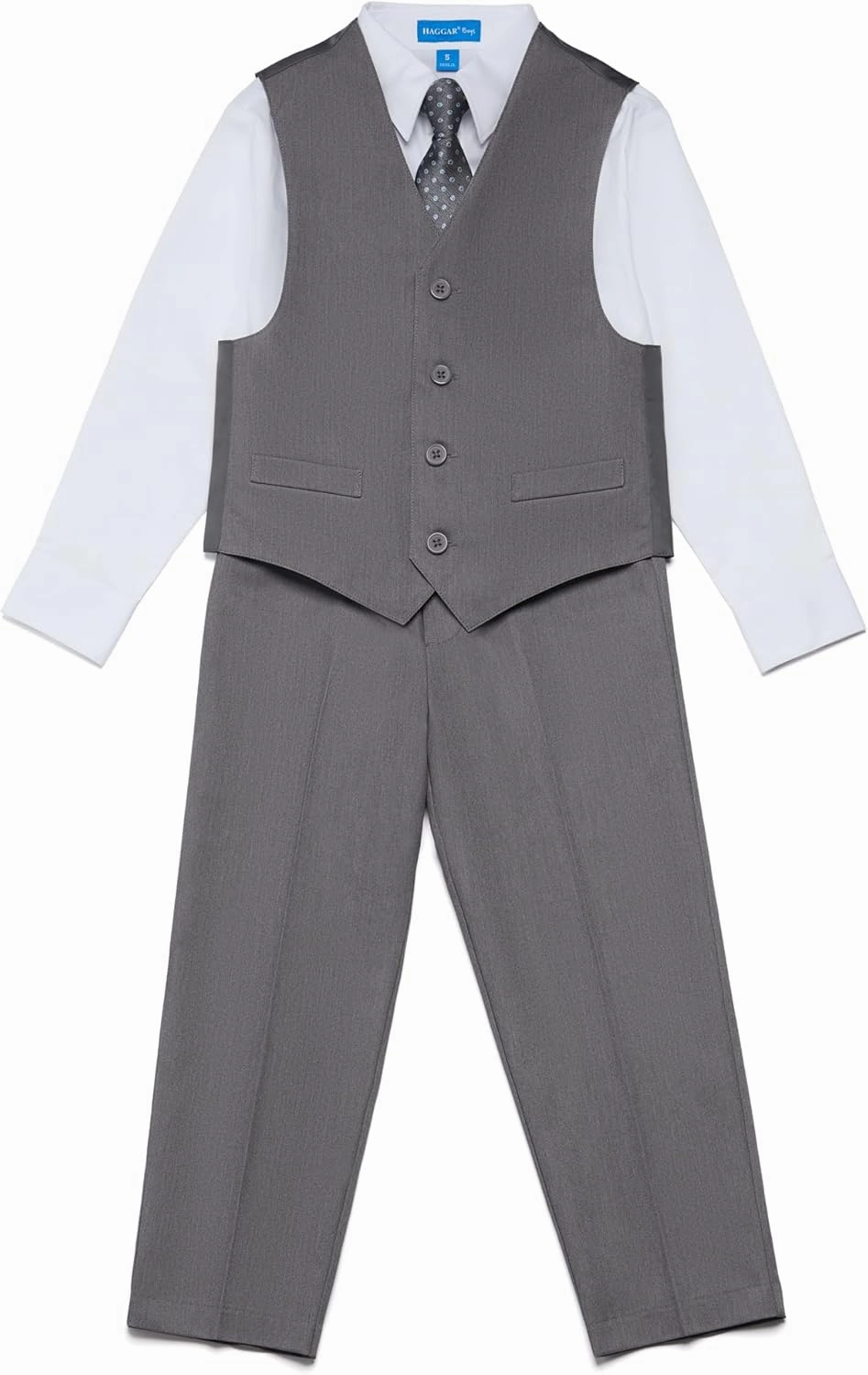 Haggar Boys' 4-Piece Vest, Dress Shirt & Tie Set