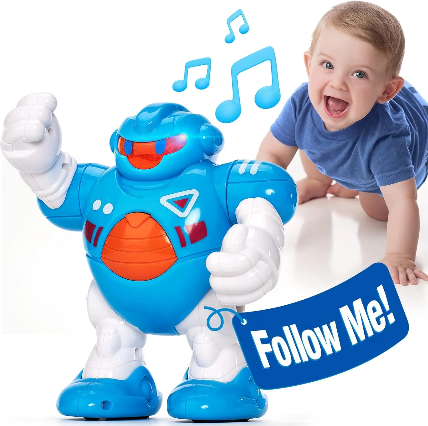 hahaland Baby Walking Activity Robot Junior with Musical, Sounds, Light, Interactive Toys for 1 Year Old Boy