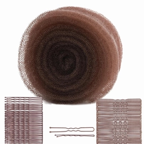 Hair Sponge for Updos with 100pcs Hairpins, Hair Filler for Updo, Volume and Bun Maker Tool, Hair Bumps for Volume Insert, Tan Brown Hair Filler&Padding for Updo (Light brown)