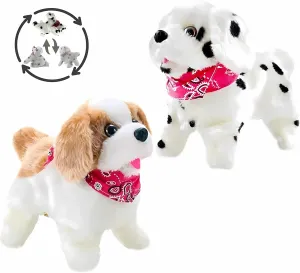 Haktoys 2-Pack Flip Over Puppy Battery Operated Somersaulting, Walking, Sitting, Barking Plush Cute Little Toy Dog Great Gift for Animal and Pet Loving Toddlers and Kids