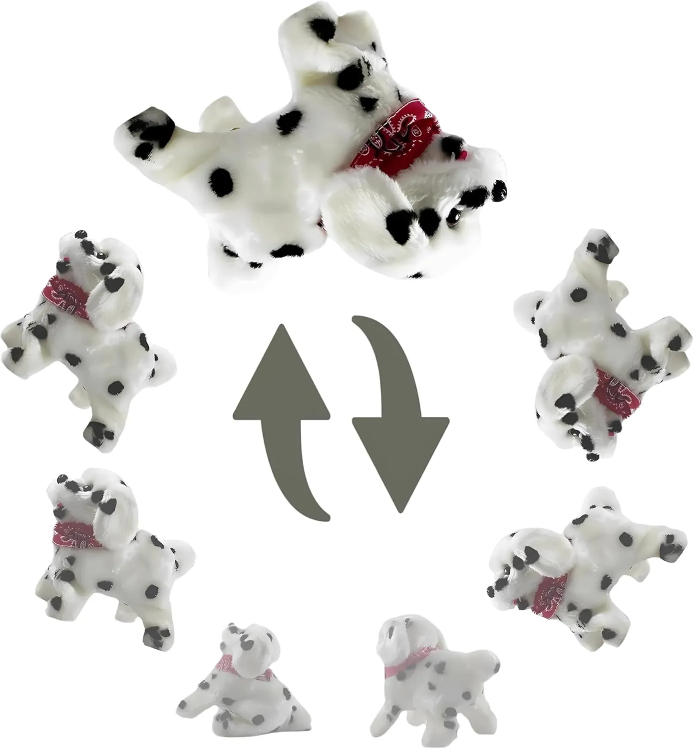 Haktoys 2-Pack Flip Over Puppy Battery Operated Somersaulting, Walking, Sitting, Barking Plush Cute Little Toy Dog Great Gift for Animal and Pet Loving Toddlers and Kids