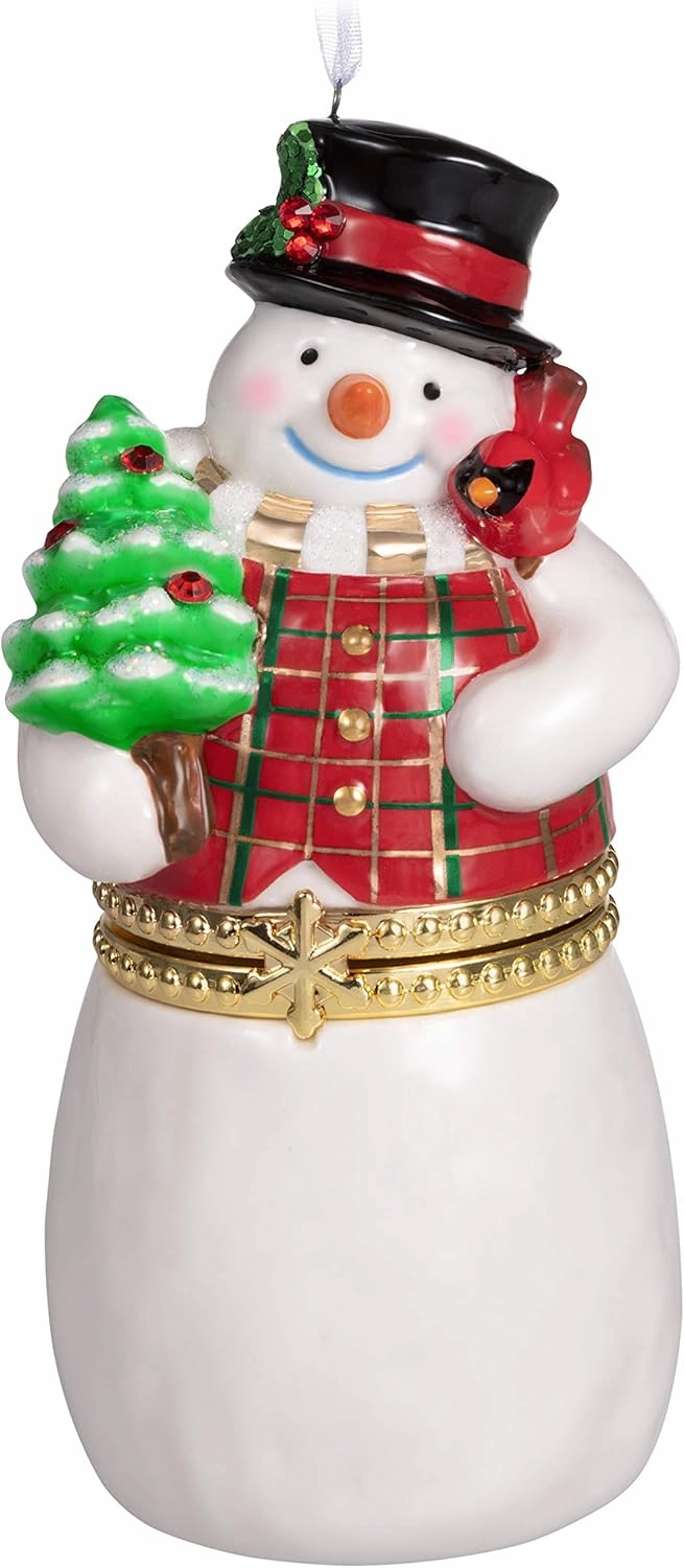 Hallmark Keepsake Christmas 2019 Year Dated Limoges Snowman Ornament, Porcelain,