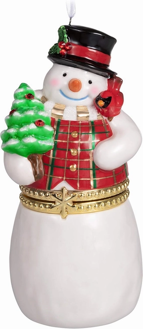 Hallmark Keepsake Christmas 2019 Year Dated Limoges Snowman Ornament, Porcelain,