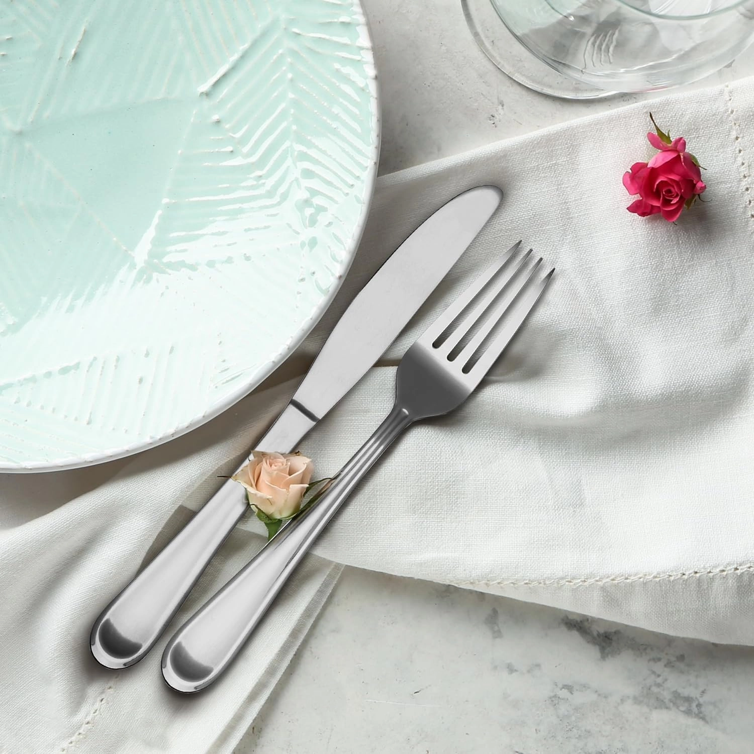 Hampton Forge Clark – 20 Piece Flatware Set, Service for 4, One Size, Silver