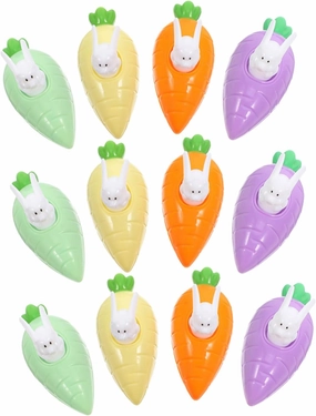 HANABASS 12Pcs Pull Back Car Friction Powered Bunny Carrot Design for Easter Basket Fillers Present for Fun Wind Up for Easter Celebrations