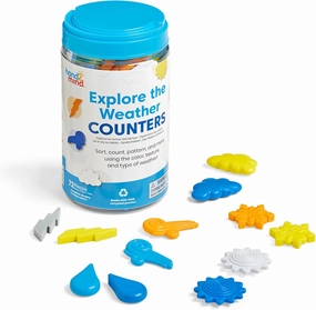 Hand2mind Explore The Weather Counters, Meteorology for Kids, Math Counters, Color Sorting Toy, Counting Manipulatives, Montessori Math Materials, Preschool Science, Muliticolor