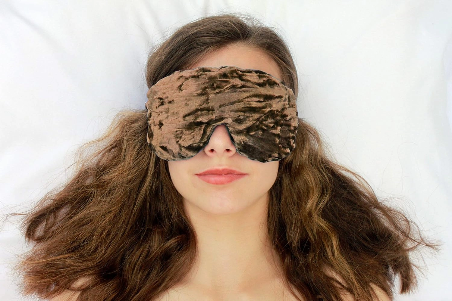 Handmade Opulence Eye Mask Pillow - Weighted Flaxseed Fill, Unscented, Satin & Velvet, Adjustable Strap - Ideal for Meditation & Restful Sleep - Blue Lagoon - TEMF-BL