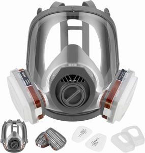 HAOX Reusable Gas Mask with Filter, Full Face Respirаtor Organic Vapor Cover Mask, Dustproof Face Cover for Paint Spray,Chemical Work Protection