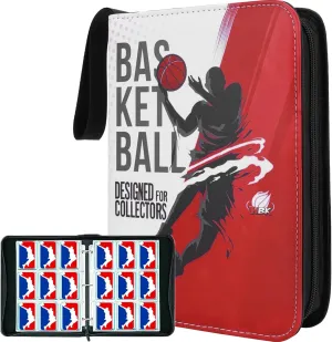 HBK Basketball Card Binder, Sports Card Binder with 50 Removable Sleeves, PU Leather Basketball Card Holder Album for Kids & Collectors (900 Pocket)